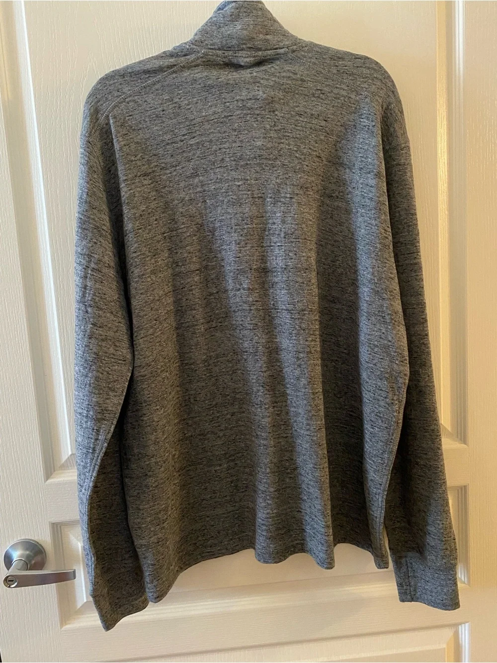 J. CREW Men’s 100% Cotton Double-Knit Half-Zip Pullover in Heathered Grey - XXL